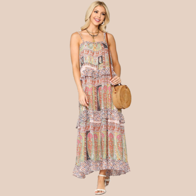 knee length dresses for ladies Gigio Summer Colorblock Maxi Dress main image 1