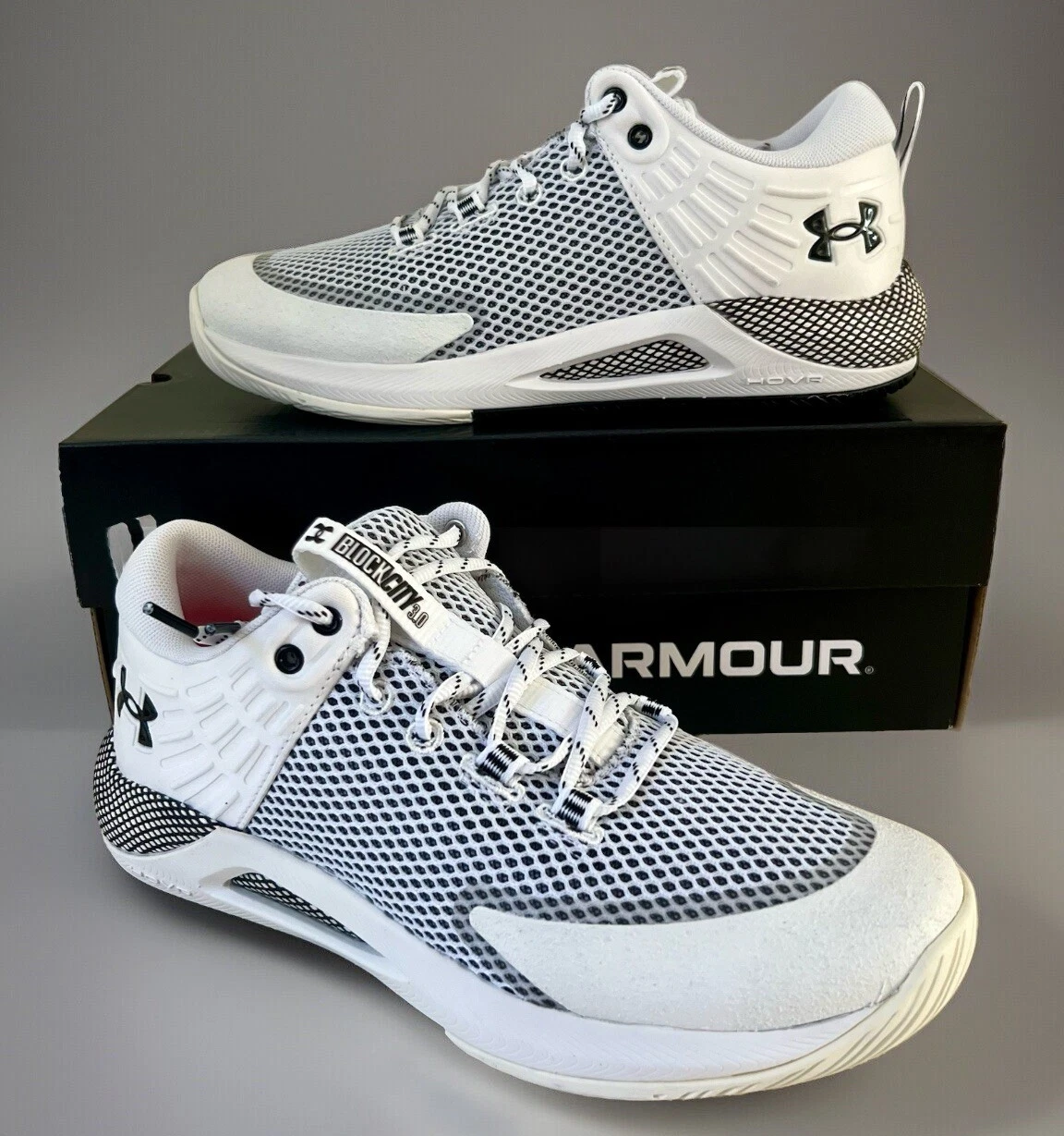 Under Armour Women's Size 11 HOVR Block City Shoes White/Black 3023709-101