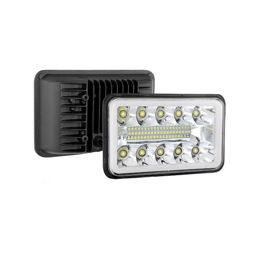 Pair 4x6" Chrome LED Headlights Hi-Lo DRL Angel Eyes for Chevrolet Camaro 83-92 - Foto 12 di 12