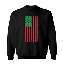 Distressed American Flag Africa Colors - Powerful Pride Toddler Crewneck Sweater