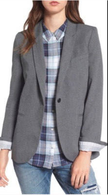 Treasure & Bond Deconstructed Jacket Blazer Gray School Preppy ~ S