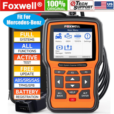 FOXWELL NT510E OBD2 Scanner Full Systems Car Scan Tool Bi-directional Diagnostic