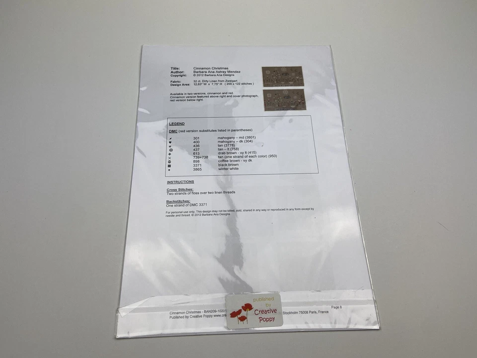 Barbara Ana Designs Cinnamon Christmas Counted Cross Stitch Pattern 3P - Image 3 of 3