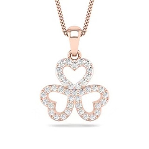 Collier Diamant 1,50 Carat Or Rose 14K - Diamant Naturel Rond Brillant, Couleur G, Clarté SI1, 16 Pouces