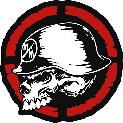 Autocollant Sticker Metal Mulisha Skull - Crâne Prés-paillé, Neuf, Marque Ritrama, Origine Italie