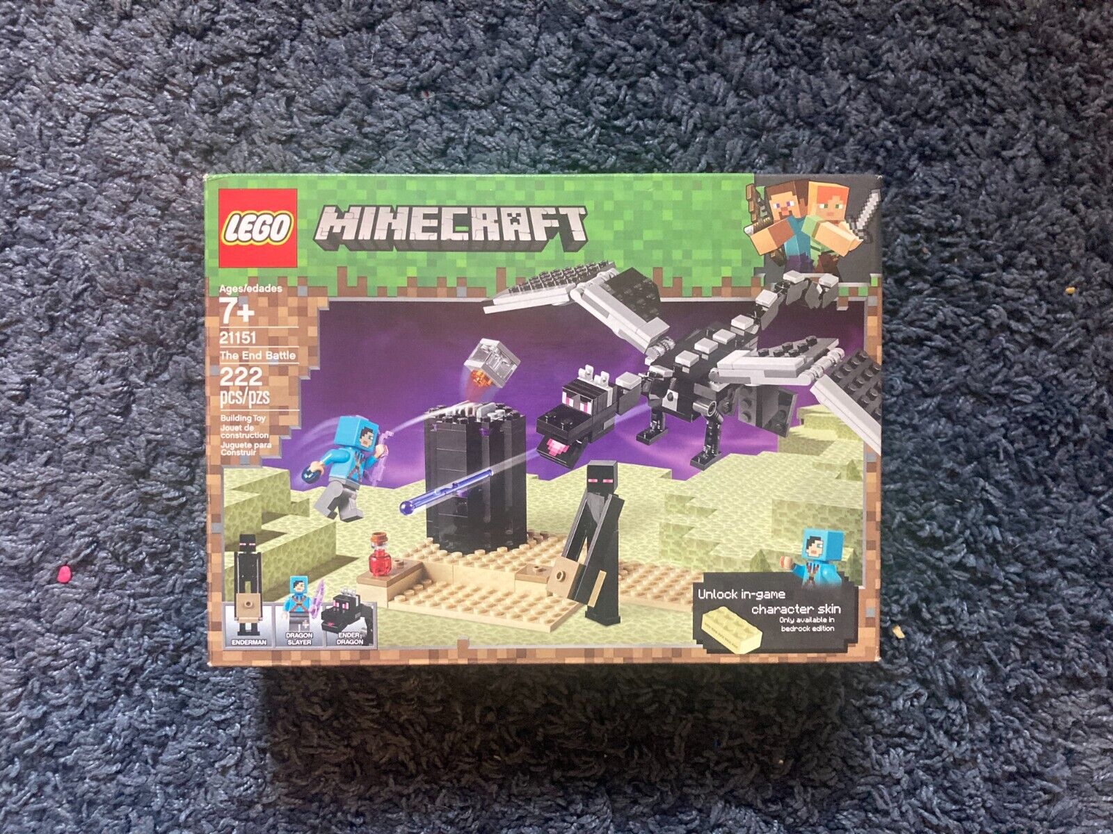 LEGO Minecraft The End Battle 21151 Ender Dragon Building Kit includes  Dragon (a