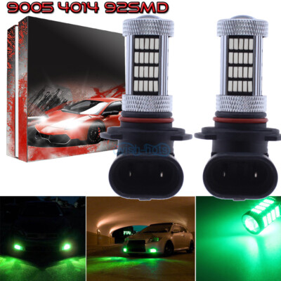 2Pcs 9005 9145 HB3 4014 92SMD LED Fog Lights Conversion Kit Super 2000K Green
