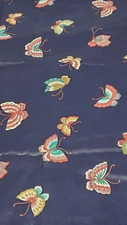 Concord Fabric 4 Yards Joan Kessler Butterflies Blue Fancy Cotton  Sheen USA
