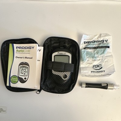 Prodigy AutoCode Glucose Monitoring Kit No Coding USB Digital w/ Case Lancets