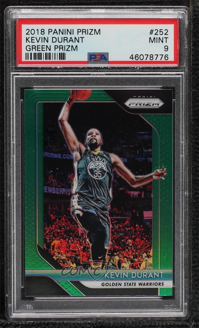 2018-19 Panini Prizm Green Prizm Kevin Durant #252 PSA 9 MINT 1l2