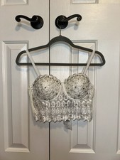 NWT Windsor Fashions Reigning Lace Bustier Top White Size small