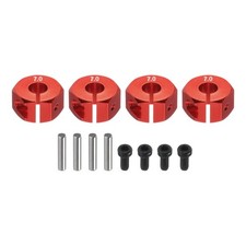 Aluminum 12mm Wheel Hex Hubs Drive Adapters Red 7mm Thickness for RC Car