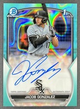 2023 Bowman Chrome - Jacob Gonzalez 1st Bowman AUTO Aqua Lava Refractor /199