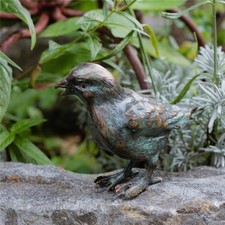NEU! Bronzefigur Vogel stehend 12cm Bronze Gartenfigur Rottenecker