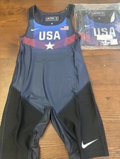 Nike USA Weightlifting Wrestling Singlet National Team Gym Stars - sz M New