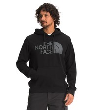 The North Face Hoodie Mens Size XL Black Grey Half Dome Pullover Fleece Spellout