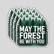 4pcs Funny Forest Pun Stickers   Hiking Camping Vinyl Decals for Laptop