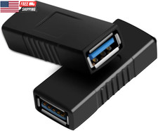 2PCS Superspeed USB 3.0 Coupler Adapter Type a Female to Female Bridge Extension
