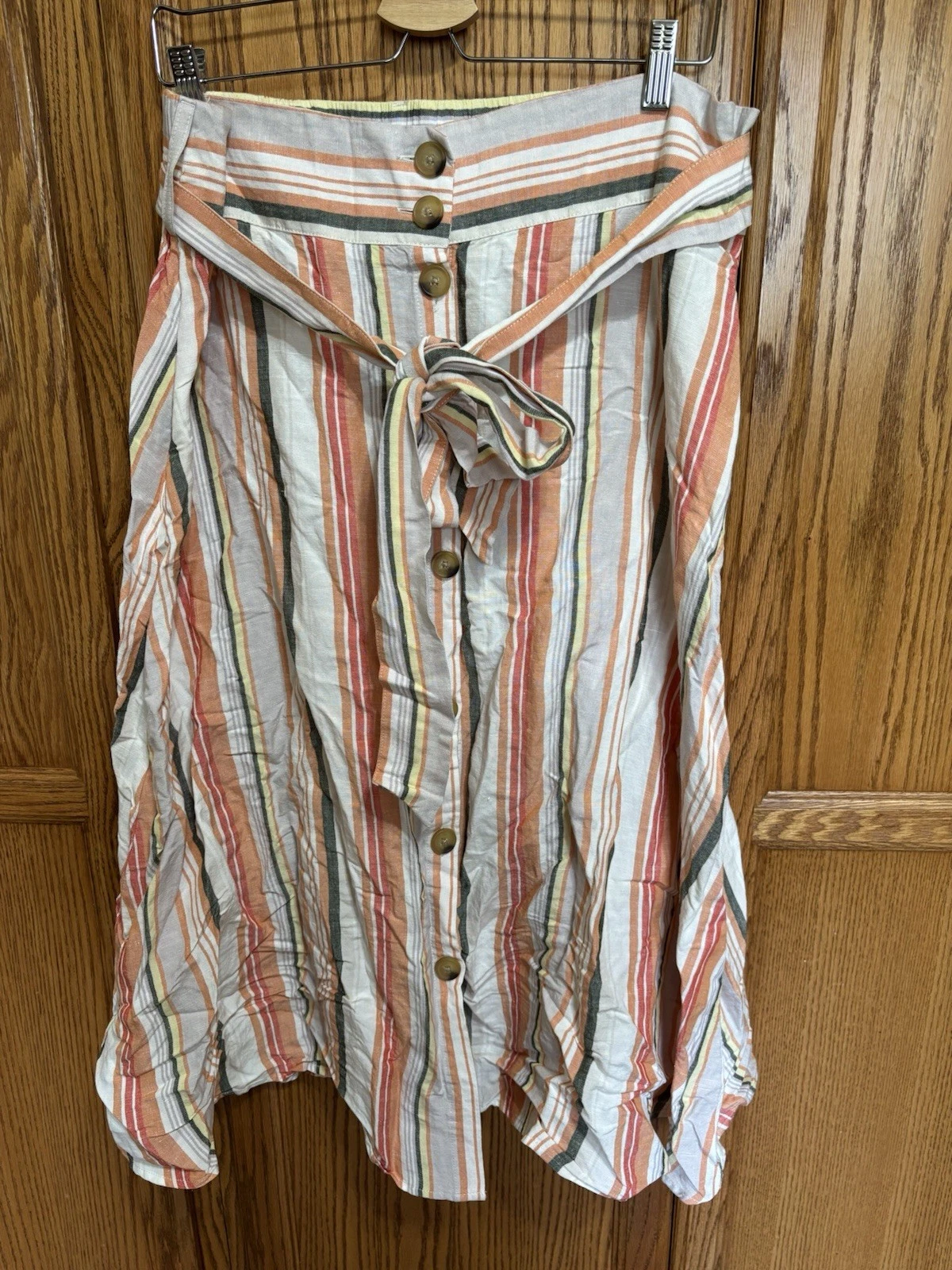 A New Day Women's Striped High-Rise Button-Front Linen Skirt Cream XXL NWT
Opens in a new window or