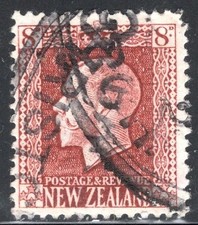 New Zealand Stamp Scott #157, 8p, King George V, Used, SCV$4.00