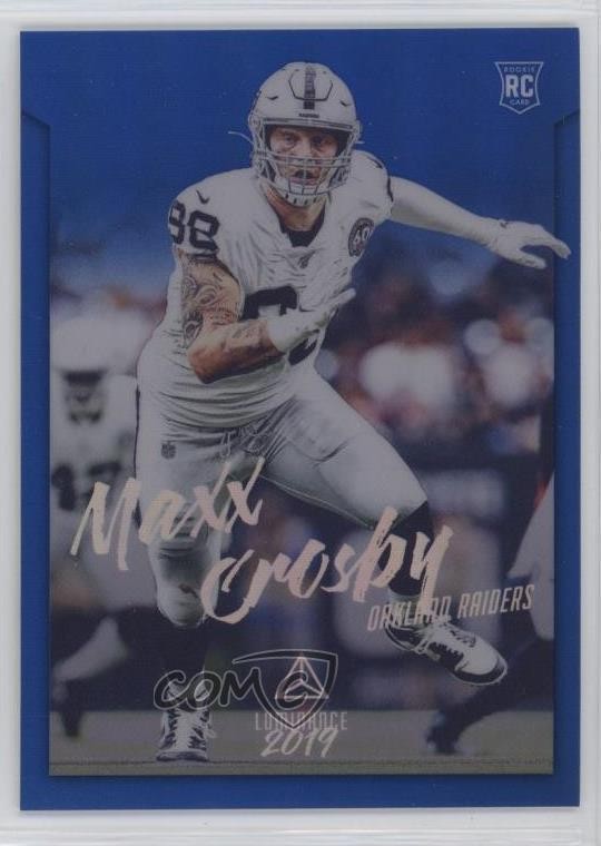 2019 Panini Chronicles Luminance Update Rookies Blue /75 Maxx Crosby #222 RC
