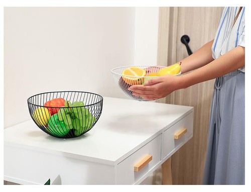 Black Wire Fruit Basket Fruit Bowl Kitchen Fruit Basket Stand Fruit Bowls for... - Afbeelding 6 van 6