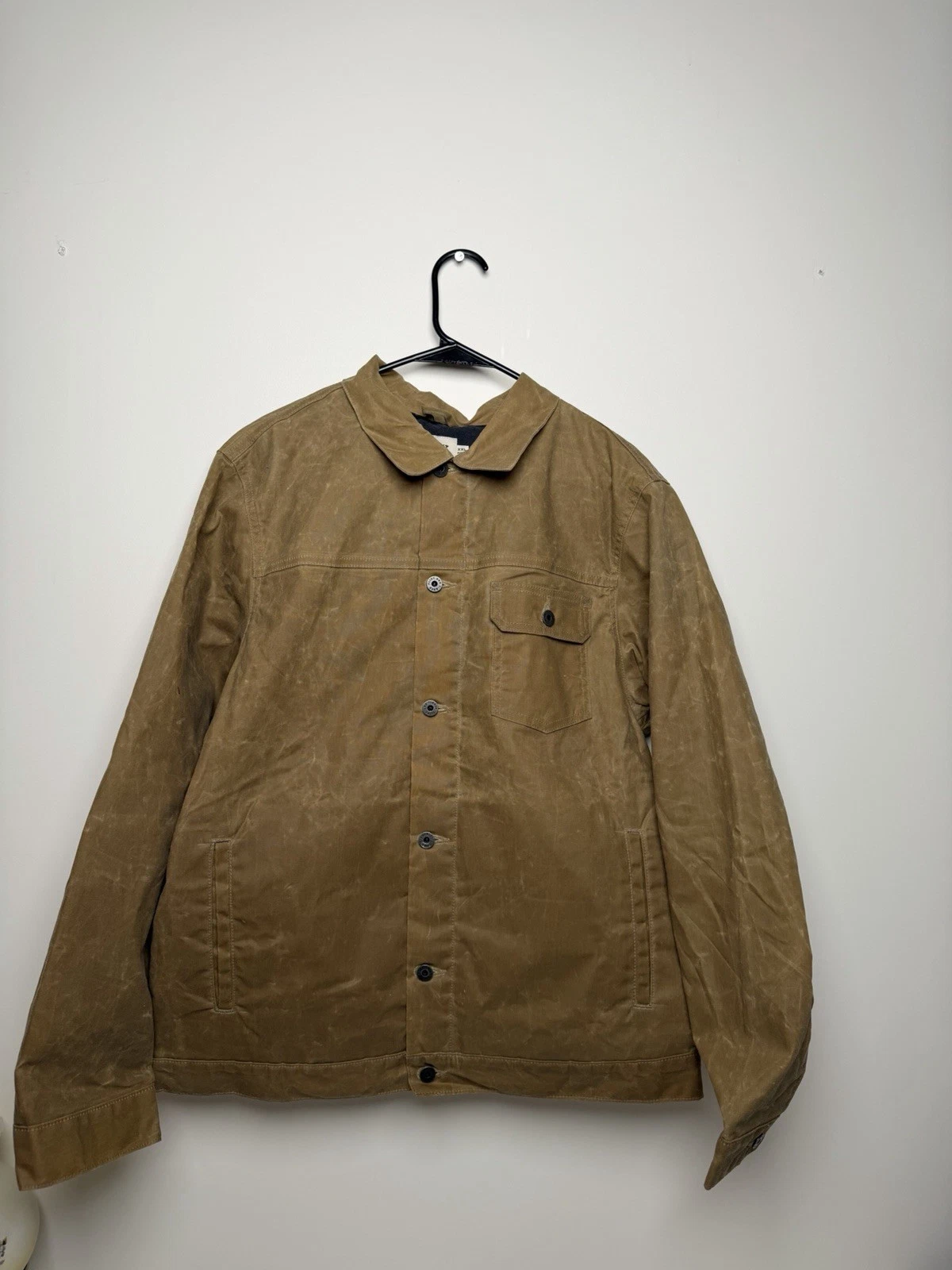 Huckberry Flint and Tinder Waxed Trucker Jacket Field Tan Men’s XXL USA Made