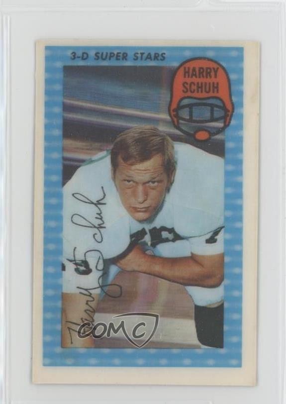 Harry Schuh #20 Football Cards 1971 Kellogg's trading card — raw and PSA graded price guide
