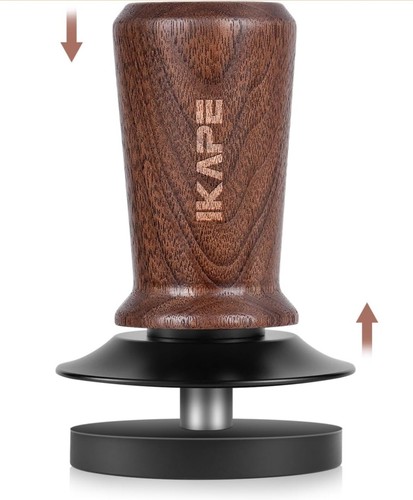 58.35mm Espresso Tamper, Spring-loaded Calibrated Tamper with Walnut Handle, ...