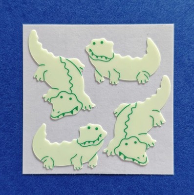 Stickeralbum Sticker wie 90er Glow In The Dark Leuchtsticker Krokodile 