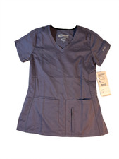 NWT GREYS ANATOMY Womens 4 Pocket Gray Scrubs Top Shirt XS BARCO Active