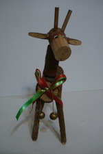 Whimsical Rustic Wooden Branch Reindeer Christmas D cor Figurine