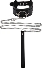 Choker Necklace for Women Gothic Jewelry with Leash, Black Collar Choker Necklac