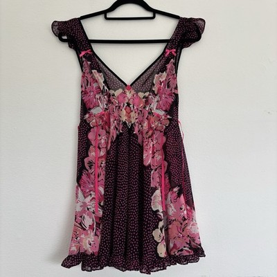 strapless open back dress Dolce & Gabbana- Black w/ Red Cherry Print Slip Dress Sz 2 main image 0
