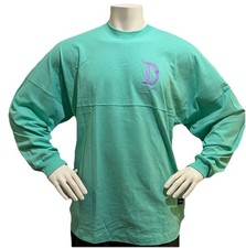 Disney Spirit Jersey Teal Mint Green Purple Glitter Letter EST 1955 Adult Medium