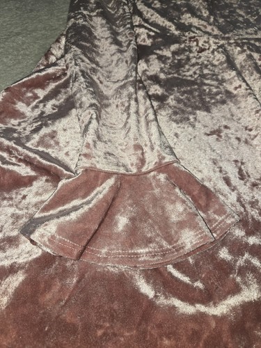 Velvet Like Bell Sleeved Dress 15-16 Years Jewelled Collar - Picture 6 of 8