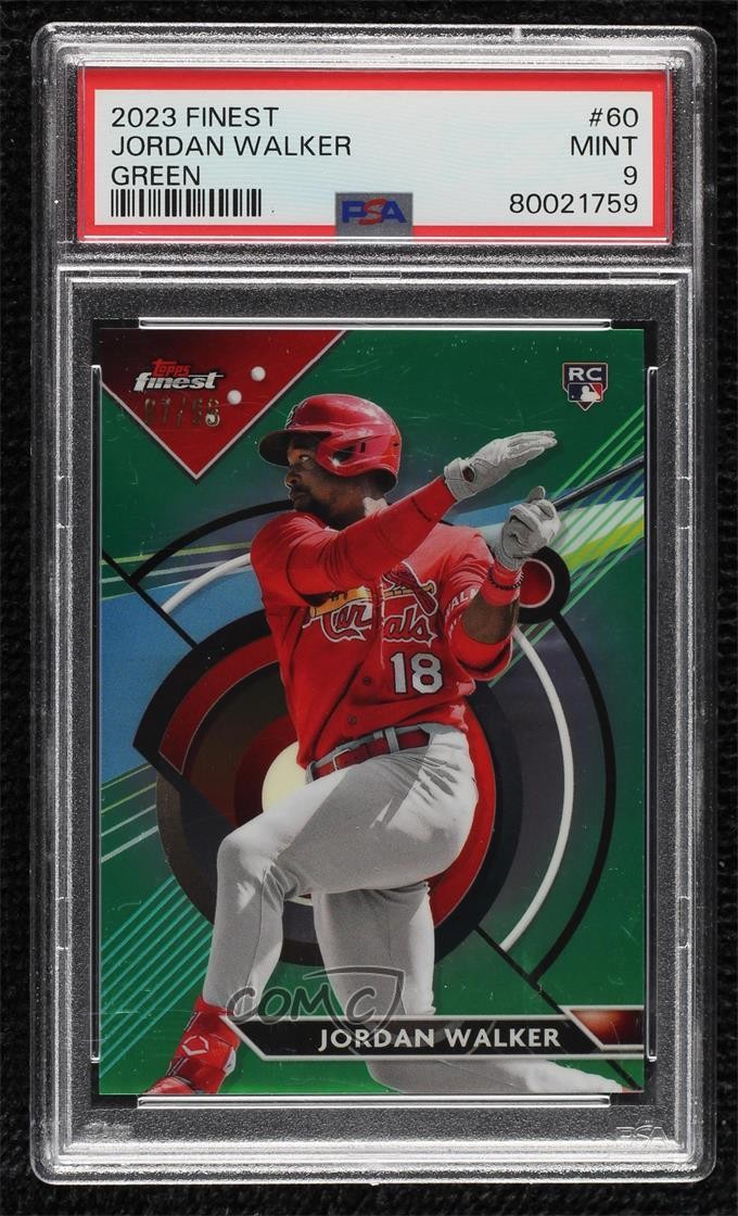 2023 Topps Finest Green Refractor 7/99 Jordan Walker #60 PSA 9 MINT gp1