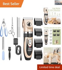 Dog Clippers Low Noise Pet Clippers Rechargeable Trimmer Cordless Grooming To...