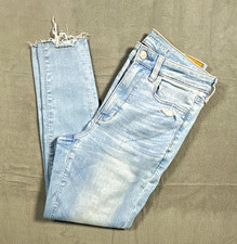 American Eagle High Rise Jegging Next Level Stretch Light Wash Blue Denim 6