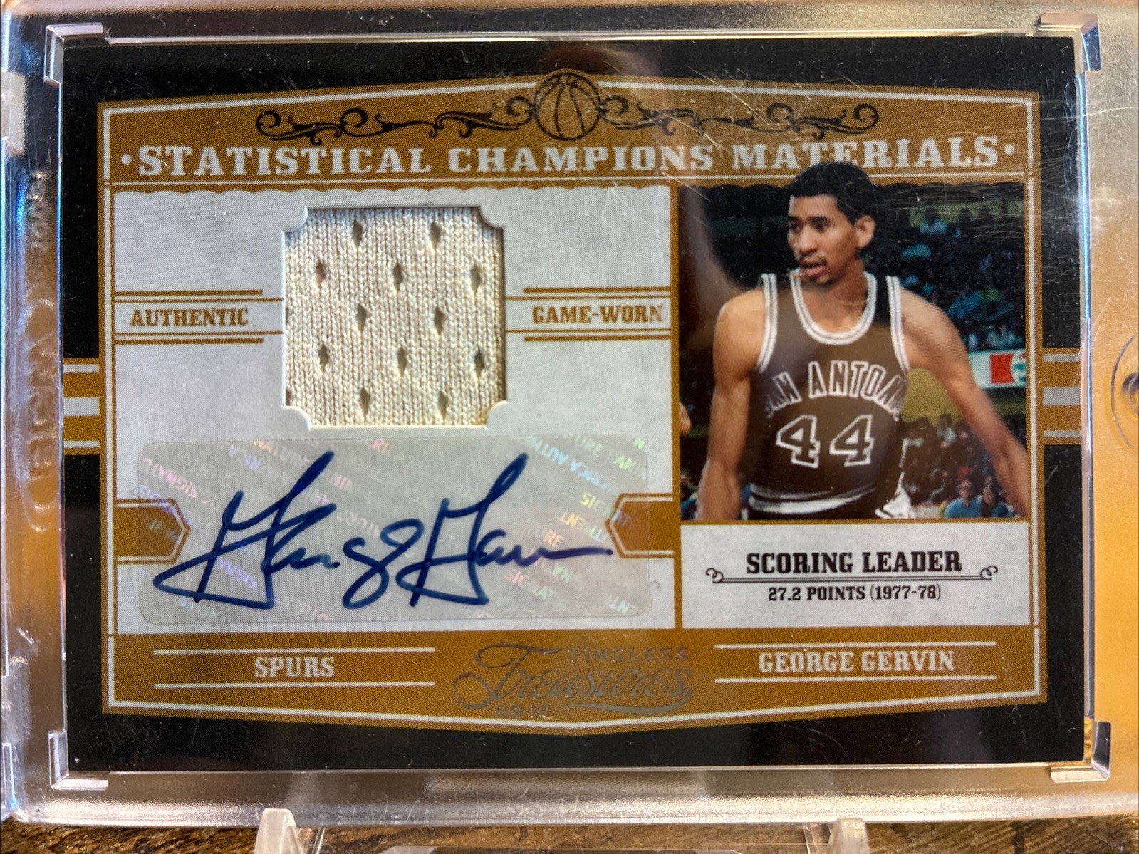 2010 George Gervin Timeless Treasures Patch Auto Game Used 3/50