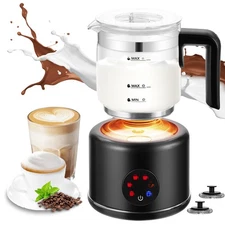 Milk Frother and Steamer, 6 in 1 Milk Steamer and Milk Warmer, 17oz Auto Shut...