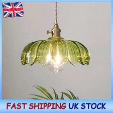 Vintage Glass Pendant Light Modern Green Ceiling Light E27 Base Adjustable
