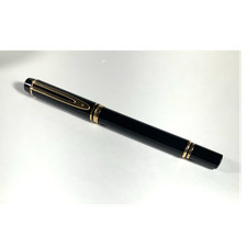 Waterman Black Resin Rollerball Pen Gold Trim...