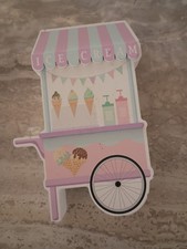 2017 Wooden Cut Out Ice Cream Cart, Pastel Colors