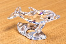 Swarovski Kristallfigur Delfin auf Welle mit Schachtel+Zertifikat