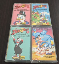 Disney Hörspiel MC Set DuckTales 1, 6, 18 + Aladdin 1 Karussell Kassette