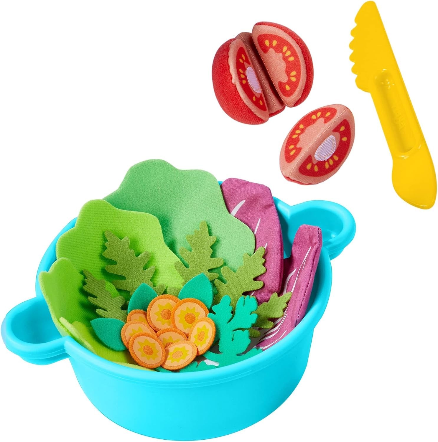New HABA BIOFINO Montessori Play Mixed Salad Set Pretend Play 3+ Felt Vegetables