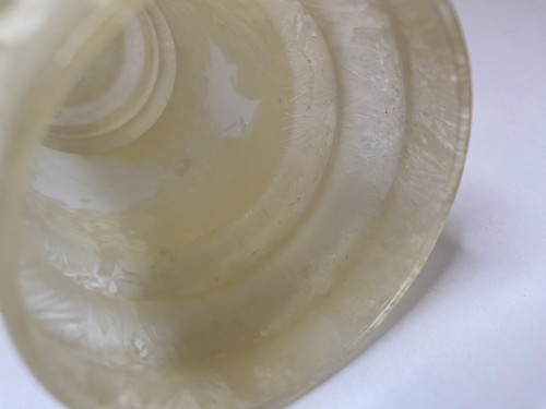 Vtg Art Deco Frosted Glass Shade Bullet / Torpedo Boudoir Lampshade - Picture 12 of 16