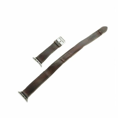 HERMES Double Tour Leather Band for Apple Watch Brown