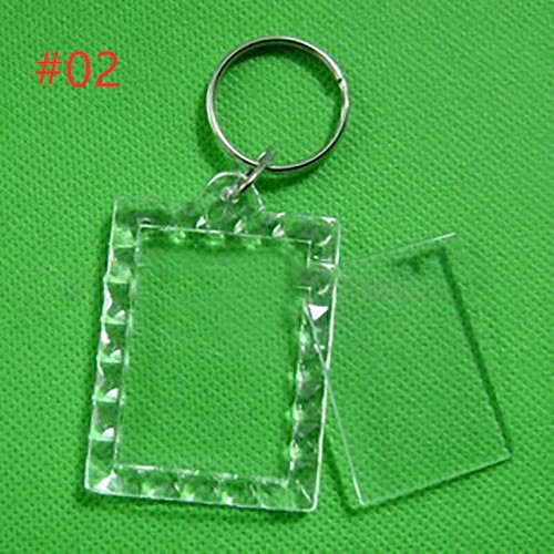Portable 5PCS Keychain Key Rings Blank Clear Transparent Acrylic Picture Frames - Picture 8 of 12